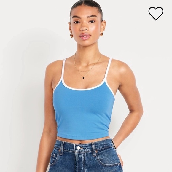 Old Navy Tops - Old Navy Blue Cropped Tank with White Trim size M. Unlined. Sold out online